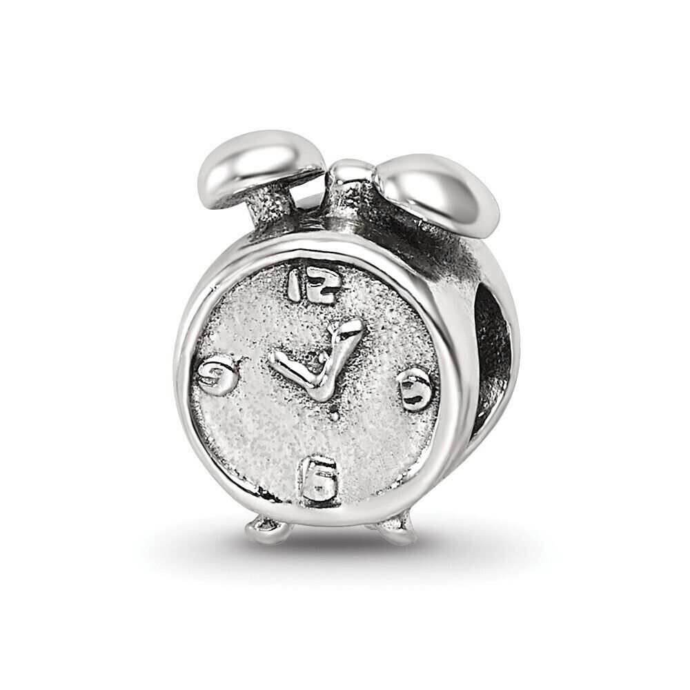 Kazi Luxury Sterling Silver Reflections Alarm Clock Bead
